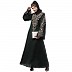 A-line party wear abaya with Resham embroidery work- Green